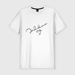 Мужская slim-футболка Джон Леннон - автограф