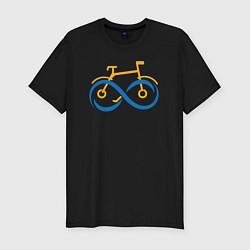 Мужская slim-футболка Велосипед и бесконечность