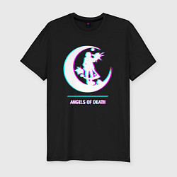 Мужская slim-футболка Символ Angels of Death в стиле glitch