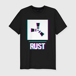 Мужская slim-футболка Rust в стиле glitch и баги графики