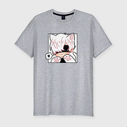 Футболка slim-fit Котик 9S, цвет: меланж