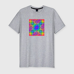 Мужская slim-футболка Цветные квадраты в квадрате