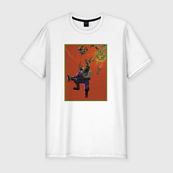 Футболка slim-fit Deep Rock Galactic - Drone Operator, цвет: белый