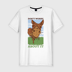 Футболка slim-fit Dont worry about it, цвет: белый