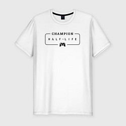 Мужская slim-футболка Half-Life gaming champion: рамка с лого и джойстик