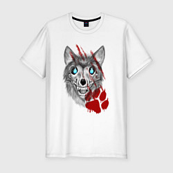 Мужская slim-футболка Призрачный волк