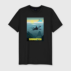 Мужская slim-футболка Subnautica инопланетный океан