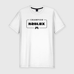 Футболка slim-fit Roblox gaming champion: рамка с лого и джойстиком, цвет: белый