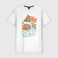 Мужская slim-футболка Drop the beat
