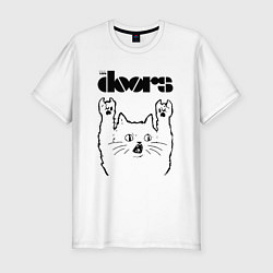 Мужская slim-футболка The Doors - rock cat