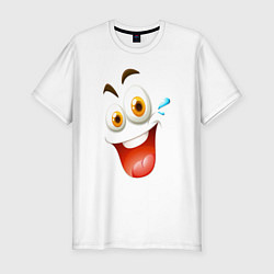 Мужская slim-футболка Счастливое выражение лица