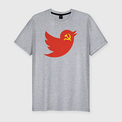 Мужская slim-футболка Птичка СССР