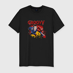 Мужская slim-футболка Groovy Ash - Evil Dead