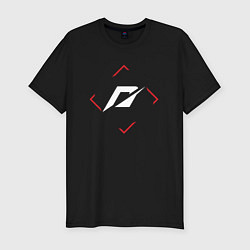 Мужская slim-футболка Символ Need for Speed в красном ромбе