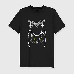 Мужская slim-футболка Mayhem rock cat