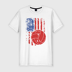 Мужская slim-футболка Волейбол США
