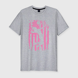 Мужская slim-футболка Pink USA volleyball