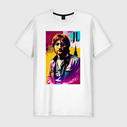 Мужская slim-футболка John Lennon - world legend