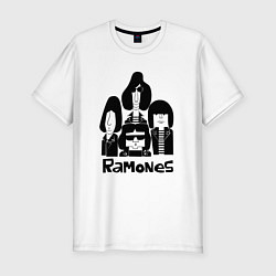 Мужская slim-футболка Ramones панк рок группа