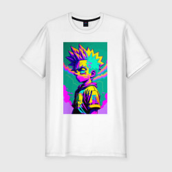 Мужская slim-футболка Bart Simpson - pop art