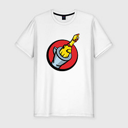 Мужская slim-футболка Chicken gun логотип