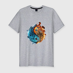 Мужская slim-футболка Стихии огня и воды