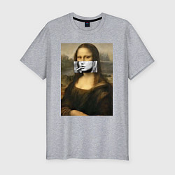 Мужская slim-футболка Мона Лиза Да Винчи
