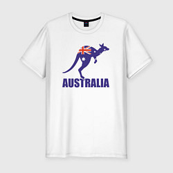 Мужская slim-футболка Австралийский кенгуру