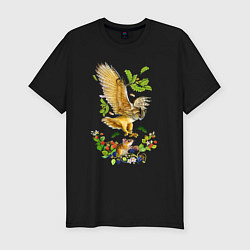 Мужская slim-футболка Сова на охоте