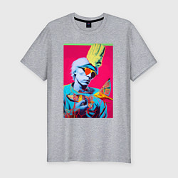 Мужская slim-футболка Andy Warhol - self-portrait