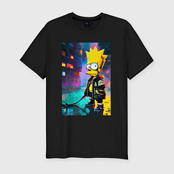 Футболка slim-fit Bart Simpson - urban fantasy, цвет: черный