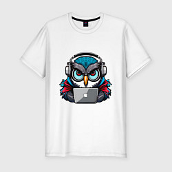 Футболка slim-fit Never sleep owl, цвет: белый