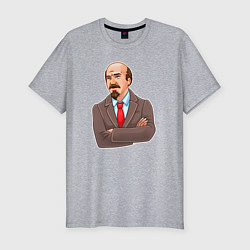 Мужская slim-футболка Ленин закатывает глаза