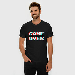 Футболка slim-fit Пиксельный глитч game over, цвет: черный — фото 2