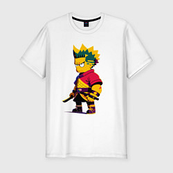 Мужская slim-футболка Bart Simpson samurai - neural network