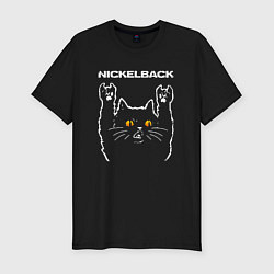 Футболка slim-fit Nickelback rock cat, цвет: черный