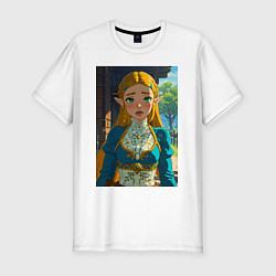Футболка slim-fit The legend of Zelda - ahegao art, цвет: белый