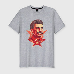 Мужская slim-футболка Граффити Сталин
