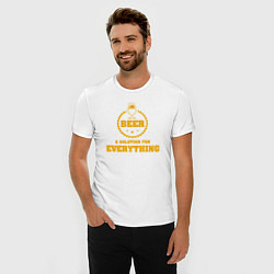 Футболка slim-fit Пиво решение всего, цвет: белый — фото 2