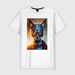 Мужская slim-футболка Cyber-fox - neural network