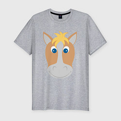 Мужская slim-футболка Мордашка лошадки
