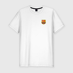 Мужская slim-футболка ФК Барселона эмблема
