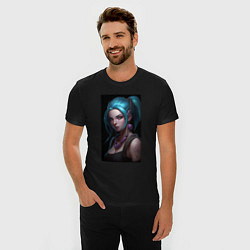 Футболка slim-fit Jinx art Arcane League of Legends, цвет: черный — фото 2