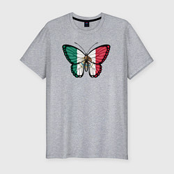 Мужская slim-футболка Мексика бабочка