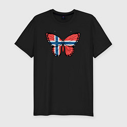Мужская slim-футболка Норвегия бабочка