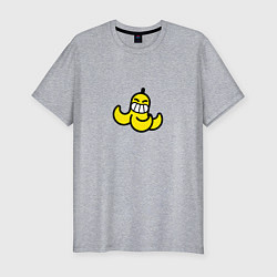 Мужская slim-футболка Банановая кожура Спрей Бравл старс