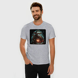 Футболка slim-fit Обезьяна-киберпанк, цвет: меланж — фото 2