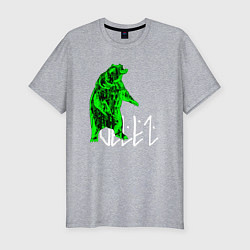 Мужская slim-футболка Славянский Veles - медведь