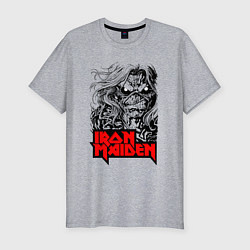 Футболка slim-fit Iron Maiden eyes, цвет: меланж