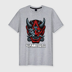 Футболка slim-fit Samurai mask, цвет: меланж